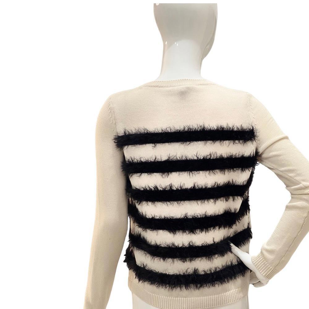 Weekend Max Mara Black and Cream Textured Stripe Sweater - Picture 5 of 10